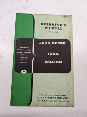 John Deere Jd Operators Manual Service Parts List Om-D52-1058 1064 Wagon Book