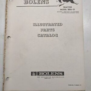 Bolens Huskey Dealers Repair Parts List Book Catalog Tractor Model 1886-01