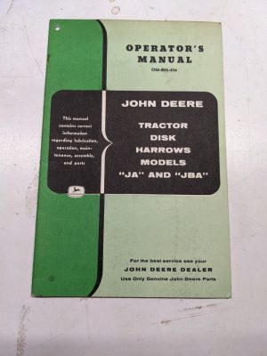 John Deere Jd Om-B22-856 Operators Manual Service Parts Book Ja Jba Disk Harrows
