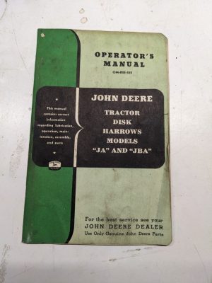 John Deere Jd Operator Manual Service Parts List Om-B22-252 Ja Jba Disk Harrows