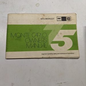 1975 Chevrolet Monte Carlo Owner'S Manual Operators Hand Book Maintenance
