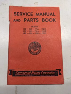 Continental Engine Service Manual Parts List Book Pr 33 22 695 32 21 80 428 1941