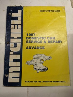 Mitchell 1987 Domestic Car Service Repair Advance Manual Autmotive Shop Book