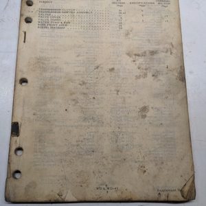 Allis Chalmers Service Manual Wd Wd45 D16 Tractor Repair Shop Supplement No 22