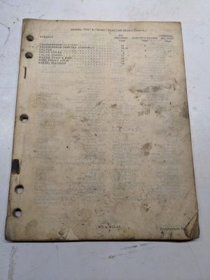 Allis Chalmers Service Manual Wd Wd45 D16 Tractor Repair Shop Supplement No 22