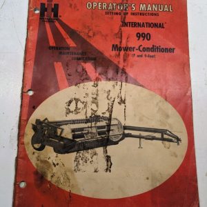 International Harvester Ih Operators Manual Owner Book 990 Mower Conditioner