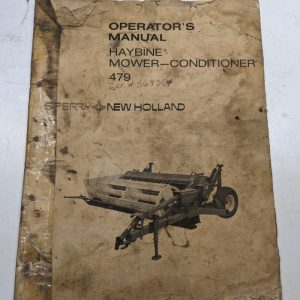 Sperry New Holland Operators Manual Owner Book 479 Haybine Mower Conditioner