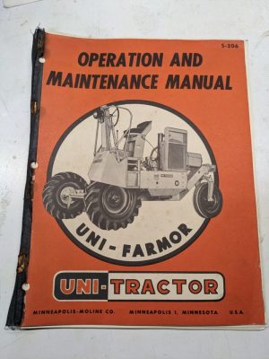 Minneapolis Moline Mm Operation Maintenance Manual Uni Tractor S-206 1955 Book