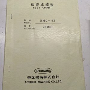Toshiba Machine Test Chart Bmc-8B 21390 Shibaura 1980 Information Reference Vmc