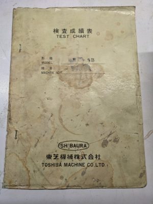 Toshiba Machine Test Chart Bmc-8B 21390 Shibaura May 1980 Information Reference
