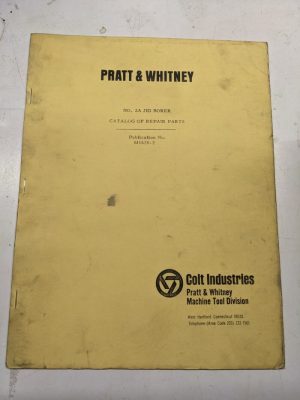 Pratt & Whitney Repair Parts List Book Catalog Manual 2A Jig Borer M1620-2 1966
