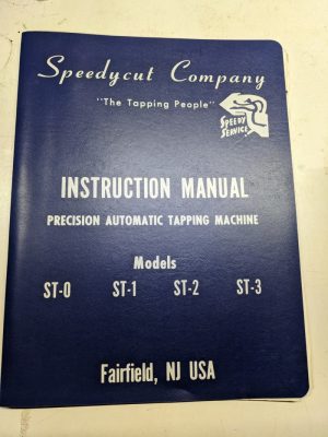 Speedycut Tapper Instruction Operation Maintenance Manual St 0 1 2 3 V H 1981