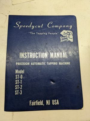 Speedycut Tapper Instruction Operation Maintenance Manual St -0 1 2 3 V H 1981