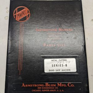 Marvel Instruction Manual Maintenance Operation Parts List Catalog Saw Series 8