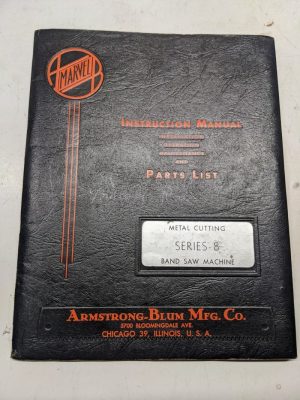 Marvel Instruction Manual Maintenance Operation Parts List Catalog Saw Series 8