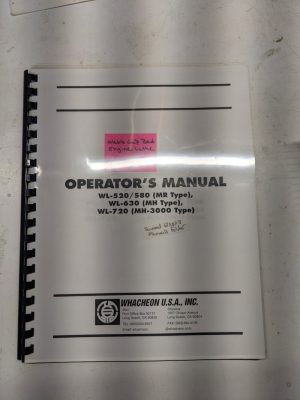 Hwacheon Operators Owner Manual Wl-520 580 630 720 Mh-3000 2001 Lathe Mr 1000