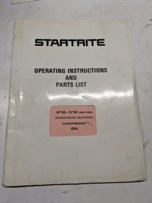 Startrite Bandsawing Manual Model 216 316 Operation Maintenance Owner 1981 6A