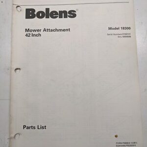 Bolens Repair Parts Book Catalog List 42" Mower Attachment 18300 Model