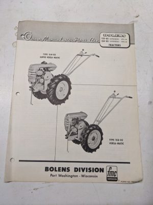 Bolens Fmc Owners Manual Parts List Catalog Book Versa Matic 153 154 -03 Super
