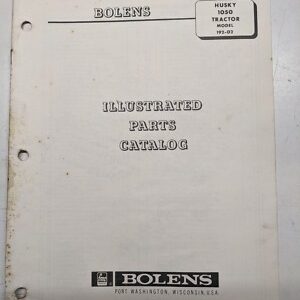 Bolens Huskey Dealers Repair Parts List Book Catalog Tractor Model 1050 192-02