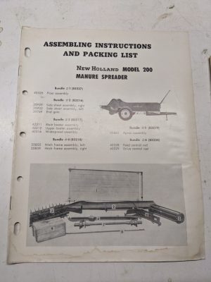 New Holland Assembling Operating Part List Book Manual 200 Manure Spreader