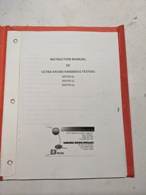 Clark Instruction Operation Manual Ultra Micro Hardness Testers Mxt30 50 70 Ul