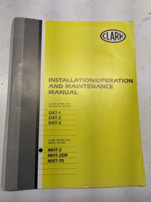 Clark Instruction Operation Manual Rockwell Micro Hardness Testers Dxt Mht 1 2 3