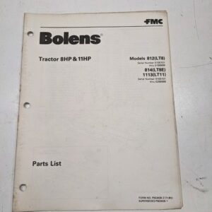 Bolens Repair Parts List Book Catalog Tractor 812 Lt8 8114 Lt8E 1113 Lt11