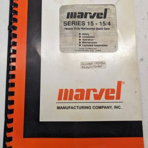 Marvel Instruction Manual Operation Parts List Book Catalog 15 15/4 Band Saw