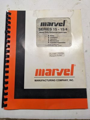 Marvel Instruction Manual Operation Parts List Book Catalog 15 15/4 Band Saw