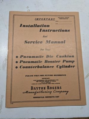 Dayton Rogers Service Repair Manual 1973 Booster Pump Counterbalance Cylinder