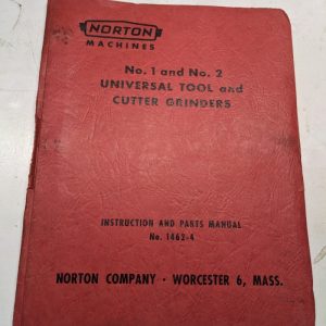 Norton Instruction Parts List Book Manual Catalog No 1 2 Tool Grinders 1462-4