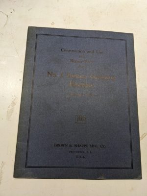 Brown & Sharpe Instruction Parts List Manual Catalog Surface Grinders No 5