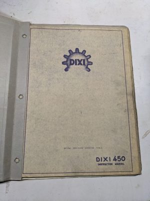 Dixi 450 General Instruction Operation Maintenance Manual Optical Rotary Table