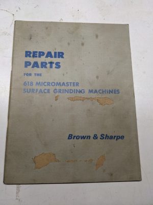 Brown Sharpe Repair Part List Book Catalog 618 Micromaster Grinding 23-99990-12