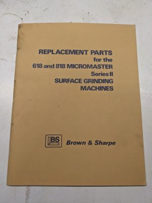 Brown Sharpe Repair Part List Book Catalog 618 818 Micromaster Grinding 1977