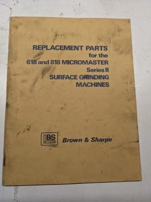 Brown Sharpe Repair Part List Book Catalog 618 818 Micromaster Grinding Series 2