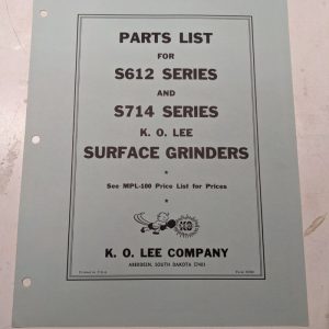 K O Lee Repair Parts List Book Catalog Manual Grinders A600 601 603 1957