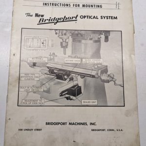 Bridgeport Instruction For Mounting Optical System Parts List Book Manual