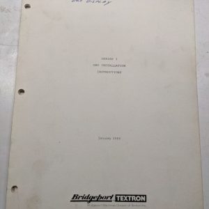 Bridgeport Machine Installation Instruction Series I Dro Display 1980 Manual