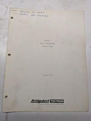 Bridgeport Machine Installation Instruction Series I Dro Display 1980 Manual