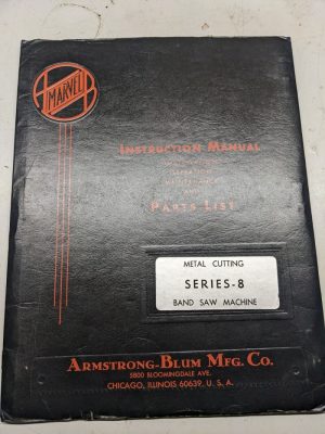 Marvel Instruction Manual Maintenance Operation Parts List Hack Saw No 8 Series