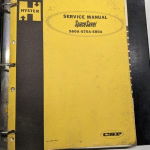 Hyster Service Repair Manual Fork Lift Spacesaver S60A S70A S80A 1969 Shop Book