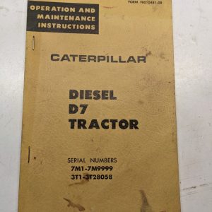 Caterpillar Diesel Engine D7 Tractor Operation Maintenance Manual Instruction
