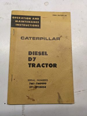 Caterpillar Diesel Engine D7 Tractor Operation Maintenance Manual Instruction