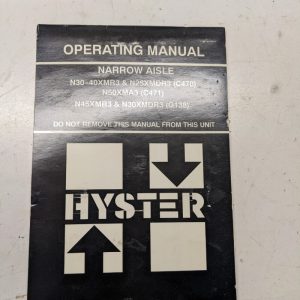 Hyster Manual Operation Maintenance N 30 40 Xmr3 25 Xmdr3 50 Xma3 Mdr3 45