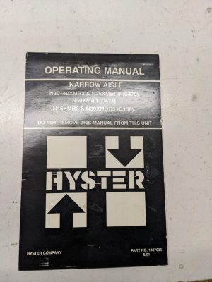 Hyster Manual Operation Maintenance N 30 40 Xmr3 25 Xmdr3 50 Xma3 Mdr3 45