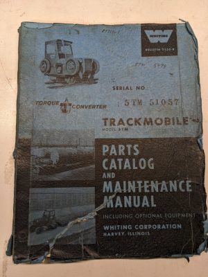 Whiting Trackmobile 5Tm Parts Catalog List Book Maintenance Manual Repair