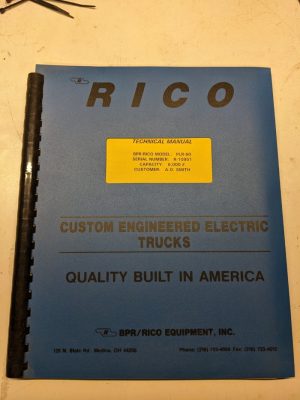 Rico Bpr Plr-60 R-10951 6000# 060 1996 Parts List Manual Operation Maintenance