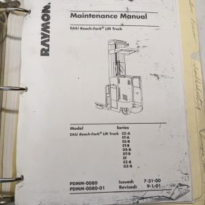 Raymond Maintenance Manual Easi Reach Truck Ez Et Es Ds Dt Ef Dz A B Service